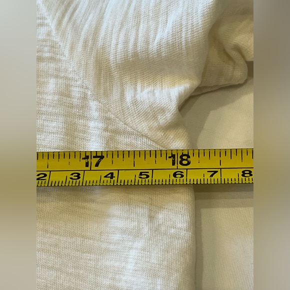 EUC NATION LTD 100% Pima Cotton Scoop Neck Short Rolled Sleeve T-Shirt L Cream - Picture 6 of 9